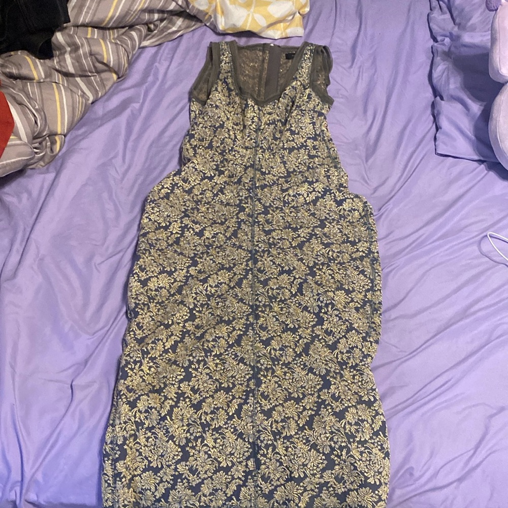 vintage Marc jacobs long dress blue with gold design